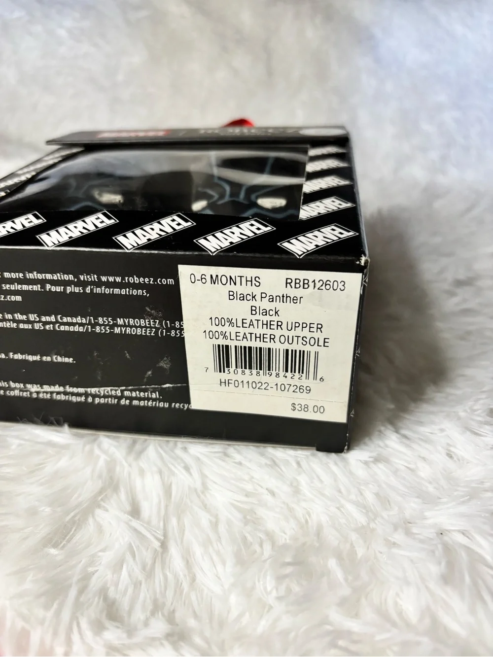 Robeez x Marvel Black Panther Soft Soles Baby Shoes Size 0-6 Months In Box